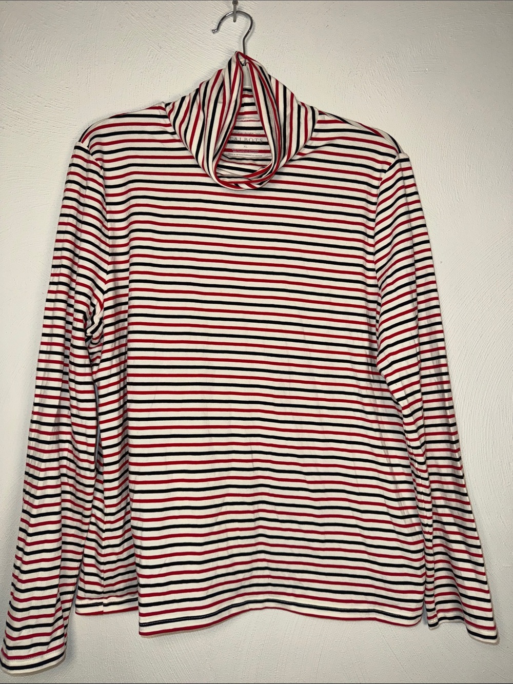 Talbots  Stripe Long Sleeve Top - Red, Black & White